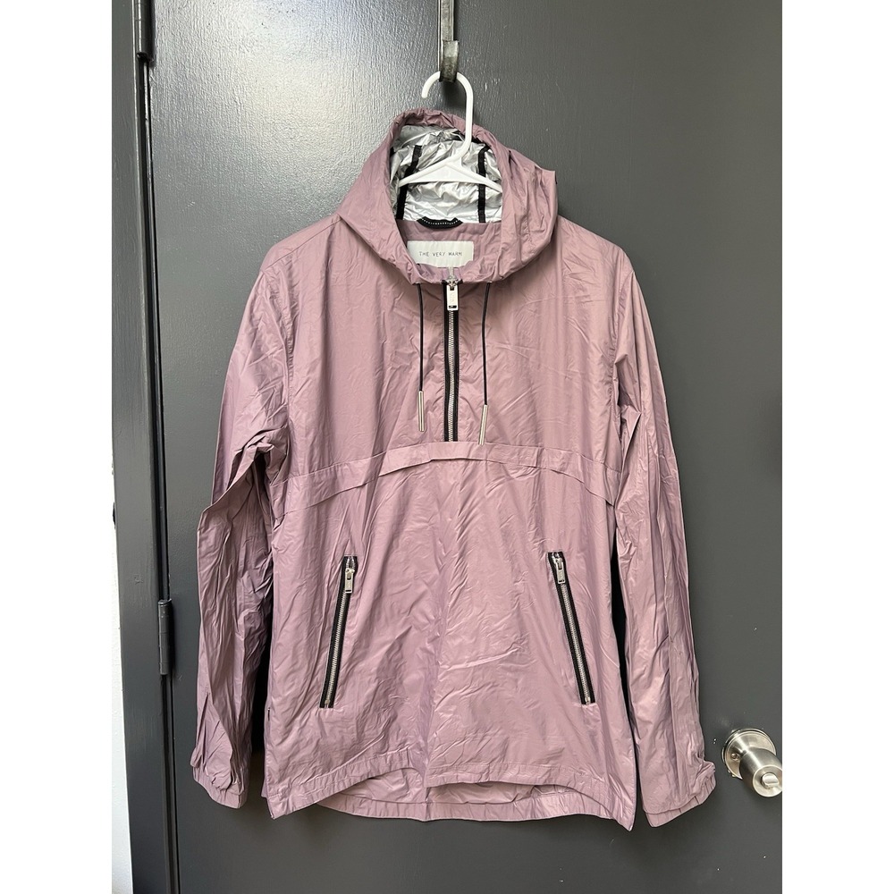 The Very Warm 1/4 Zip Subway Riders Popover Anorak Jacket Pink Chrome Sz S